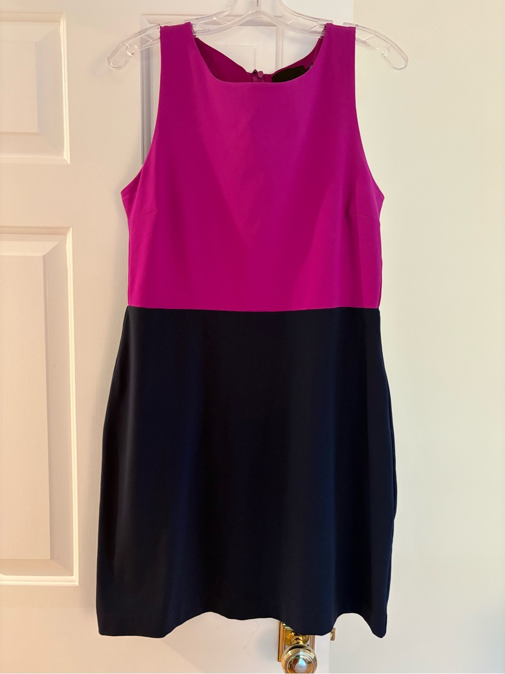 Sleeveless Two-Tone Pink and Navy Dress